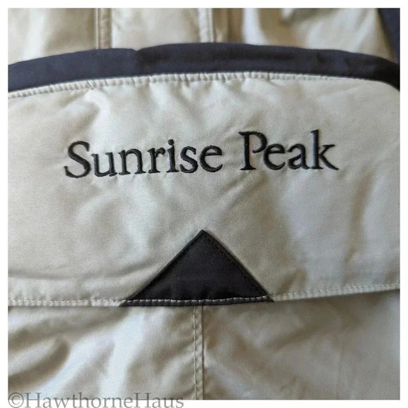 COLUMBIA Sunrise Peak Hidden Hood Ski Jacket Size L Zip Pockets Liner Zipper - Picture 6 of 11